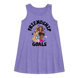 Barbie Friendship Goals Graphic Sleeveless Aline Dress - Purple - Large - 1 of 3