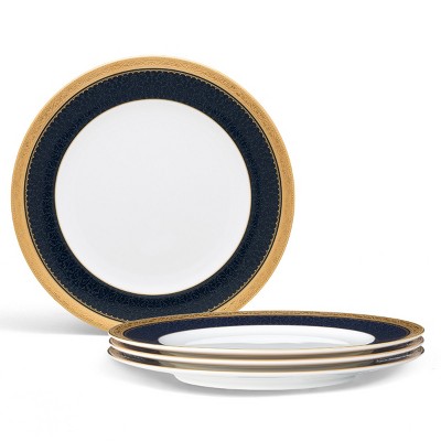 Noritake Odessa Cobalt Gold Set of 4 Salad Plates
