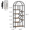 Jojoka 6-Tier 81.7" Tall Arched Bookshelf, Geometric Freestanding Bookcase and Open Display Storage Rack for Living Room, Bedroom, or Home Office - 2 of 4