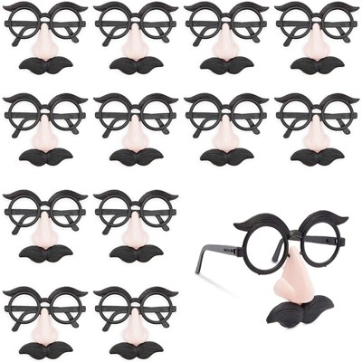 Blue Panda 16 Pack Funny Nose and Mustache Glasses for Halloween, Costumes, Party Decorations
