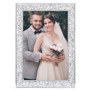 REGALWOVEN Wedding Gift Home Tabletop Decor Shiny Metal Photo Frame with Real Glass - 1 of 4