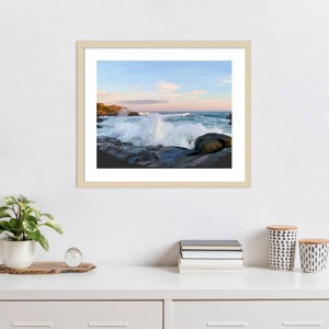 Amanti Art Crashing Waves by Emily Kalina Wood Framed Wall Art Print - 1 of 4