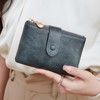 BEAFUP Small Wallets for Women,Leather RFID Blocking Bifold Double Zipper Pockets Wallet Card Case Purse with 2 ID Windows - 2 of 4