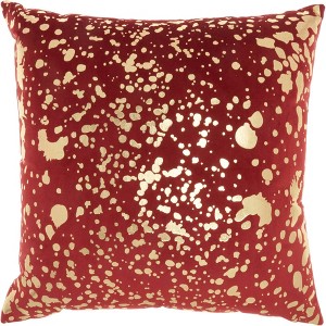 Luminescence Metallic Splash Square Throw Pillow Red - Nourison