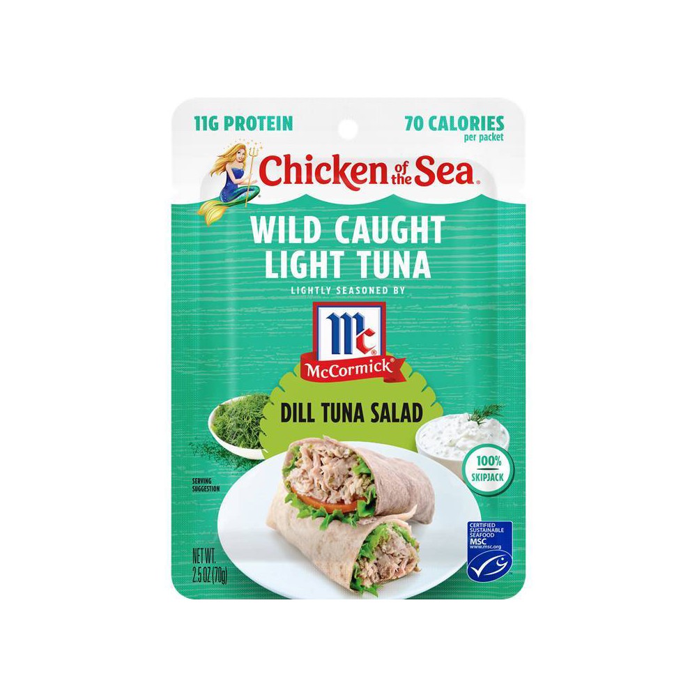 Chicken of the Sea Wild Caught Light Tuna Dill Tuna Salad Lightly Seasoned by McCormick Seasoning - 2.5oz