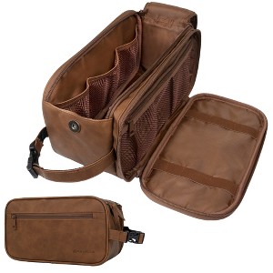 PAVILIA Toiletry Bag for Men, Travel Essentials Shaving Dopp Kit, Water Resistant Cosmetic Makeup Organizer Case - 1 of 4