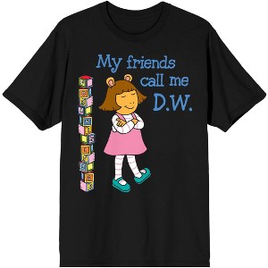 Arthur My Friends Call Me D.W. Men's Black Tshirt - 1 of 1