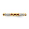 Black Bow Jewelry 2mm 14k Yellow Gold Garnet & .08 Ctw Diamond Stackable Band - 4 of 4