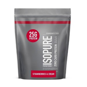 Isopure Zero Carb Protein Powder - Strawberry & Cream - 1lb - 1 of 4