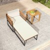 Tangkula 4PCS Outdoor Chaise Lounge Chair Acacia Wood Heavy Duty 1200 lbs Weight Capacity - 3 of 4