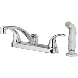OakBrook Two Handle Chrome Kitchen Faucet Side Sprayer Included - 1 of 1