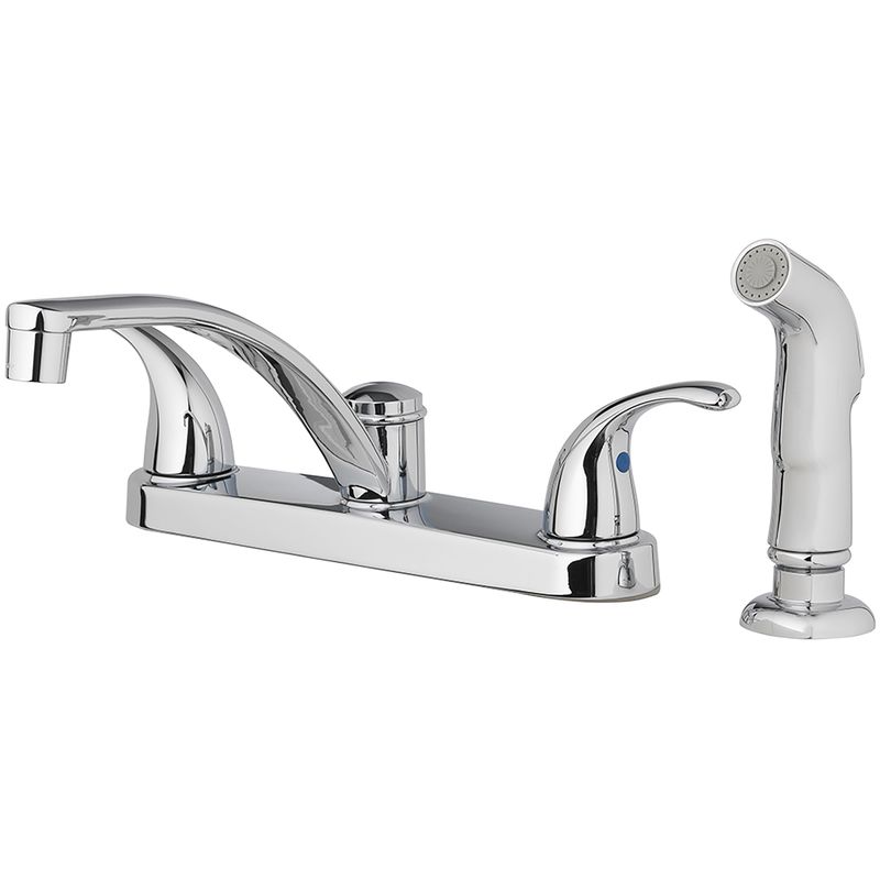 OakBrook Two Handle Chrome Kitchen Faucet Side Sprayer Included, 1 of 2