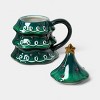 10 fl oz Stoneware Christmas Tree Figural Lid Coaster Mug - Wondershop™ - 3 of 4