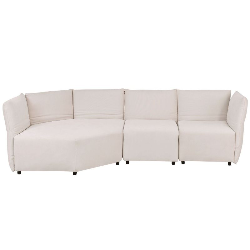 3-Piece Sectional Sofa with Adjustable Back, Chaise Lounge Couch for Living Room, Indoor Furniture - Maison Boucle, 3 of 9