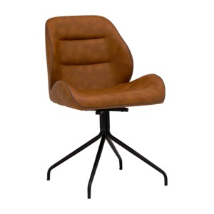 Devonport Swivel Office Chair Black/Copper - Calico Designs: Contemporary Armless, Tufted, Metal Base - 1 of 4
