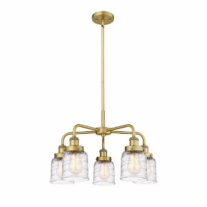 Bell - 5 Light Stem Hung Chandelier In Art Deco Style-14.75 Inches Tall and 23 Inches Wide - 1 of 1