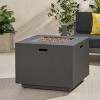 33-Inch Square Outdoor Iron Fire Pit With Built-In Propane Tank Storage And Brushed Brown Finish - 50,000 BTU - 3 of 4