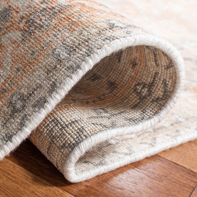 Hand-Tufted Rust and Orange Wool Rectangular Area Rug, 3'x5'