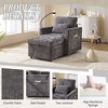 Multifunctional lazy person sofa, recliner can be stored storage backrest with cell phone bracket chenille single leisure chair - 4 of 4
