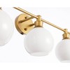 Elegant Lighting Collier 5 light Brass and Frosted white glass Wall sconce - 3 of 4