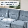 VYNXARIA 3-Seat Gray Velvet Sectional Sofa,Stylish & Comfortable for Living Room, Bedroom, Office, Small Spaces - 4 of 4