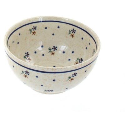 Blue Rose Polish Pottery Country Meadow Dessert Bowl