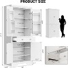 72" Kitchen Pantry Cabinet, Kitchen Pantry with 6 Door Shelves, 2 Cabinets and 1 Drawer, Tall Storage Cabinet for Living Room, Dining Room - 3 of 4