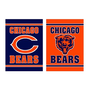 Evergreen Garden Flag Embossed Suede, Chicago Bears Double Sided Indoor Outdoor Decor 18" x 12.5" - 1 of 2