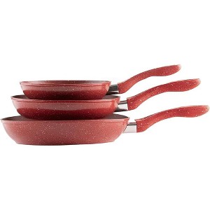 Picca Cookware Milan 3-Piece Marble Non-Stick Frying Pan Set – 8”, 9.5”, 11” Skillets with Heat-Resistant Handles - 1 of 3