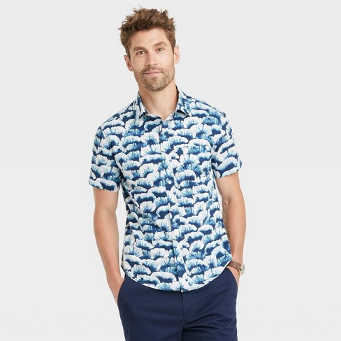  Mens Hawaiian Shirt Slim Fit Short Sleeve Button Down