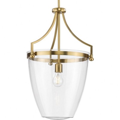 Progress Lighting Parkhurst 1-Light Pendant, Brushed Bronze, Glass Shade