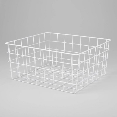 13" Rectangular Wire Decorative Basket White - Brightroom™