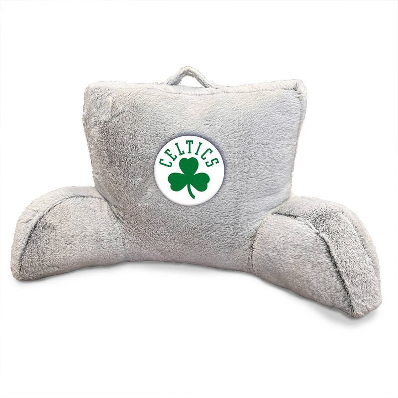 NBA Boston Celtics Faux Fur Logo Backrest Support Pillow, 1 of 2
