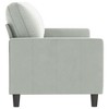 vidaXL 3-Seater Velvet Sofa - Light Gray Modern Couch with Comfortable Padding and Stable Metal Frame for Living Room or Lounge Area - 3 of 4