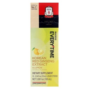 JungKwanJang Korean Red Ginseng Extract, Everytime, Lemon, 10 Liquid Sticks, 0.34 fl oz (10 ml) Each - 1 of 4