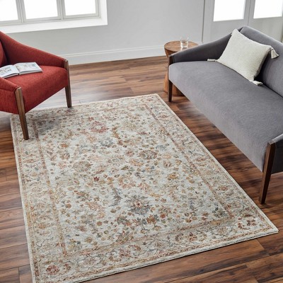 Hauteloom Asabi Beige Textured Rug with Fringes