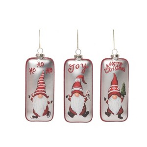 Transpac Glass 6.25 in. Multicolored Christmas Merry Gnome Ornament Set of 3 - 1 of 2