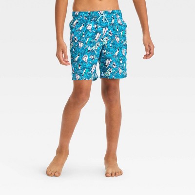 Boys' Shark Printed Swim Shorts - Cat & Jack™ Blue L