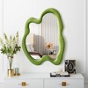 Beautyolove 20 in. W x 28 in. H Irregular Green Flannelette Framed Wall Mirror Asymmetrical Decorative Wall Mirror - 3 of 4