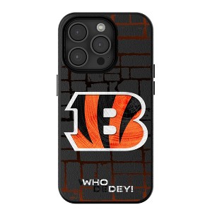 Cincinnati Bengals Brick Wall MagSafe Compatible Cell Phone Case for iPhone 15 Pro - 1 of 4