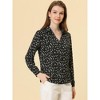 INSPIRE CHIC Women's V-neck Long Sleeve Floral Faux Pocket Blouse - 3 of 4
