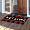Briarwood Lane Winter Coir Doormat 30x18 Red Checkered Welcome Natural Fiber For Winter Coir Doormat - 2 of 2