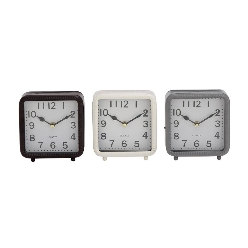 Set of 3 Metal Clocks Black/White/Gray - Olivia &#38; May, 1 of 7