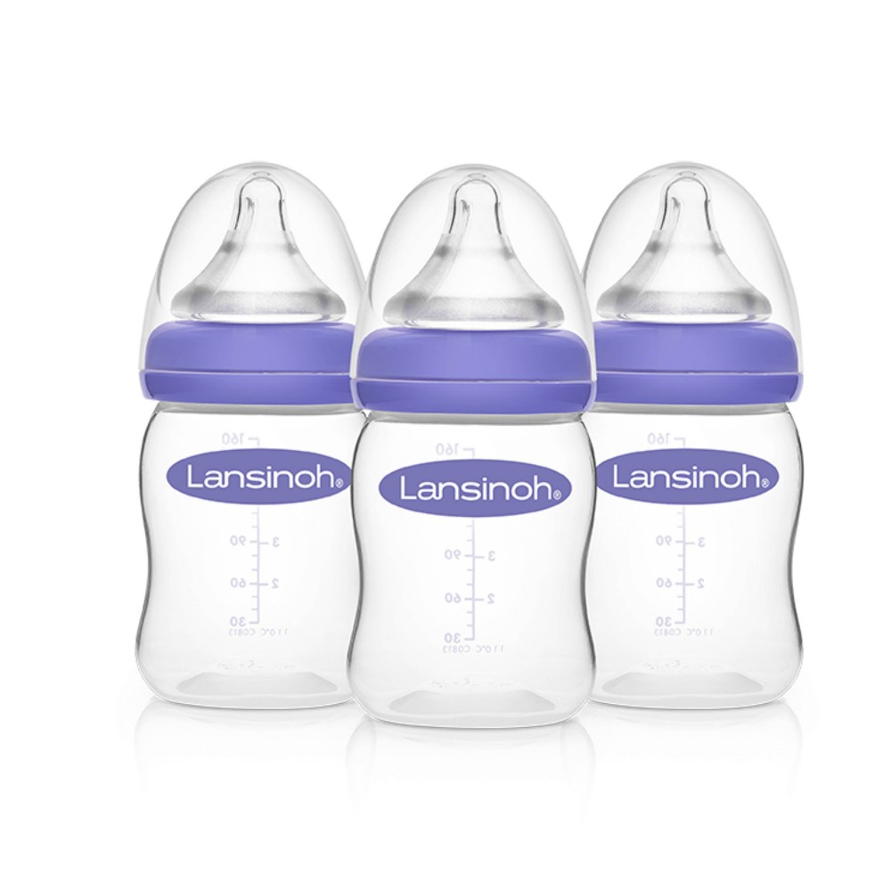 Photos - Baby Bottle / Sippy Cup Lansinoh Baby Bottles for Breastfeeding Babies with 3 Slow Flow Nipples (S 