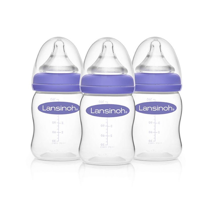 Lansinoh Baby Bottles for Breastfeeding Babies with 3 Slow Flow Nipples (Size 2S) - 5oz/3ct, 1 of 11
