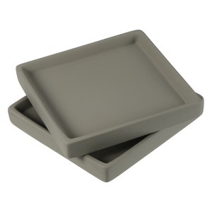 Unique Bargains Indoor Ceramic Square Plant Pot Saucers Tray 2 Pcs - 1 of 4