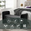 Donna 52" Ottoman with Storage Unit, Upholstered Teddy Bench with Solid Wood Legs for Living Room, Bedroom, Indoor Furniture - Maison Boucle - 4 of 4