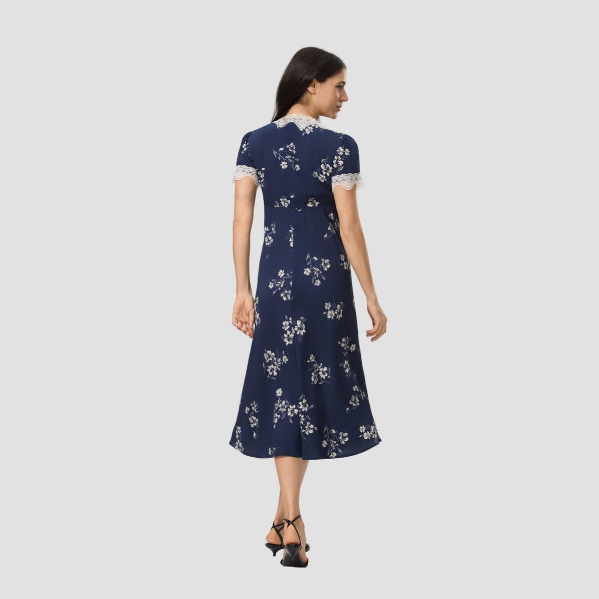 Women's Cap Sleeve Lace Trim Midi Dress - A New Day™ - thumbnail 8
