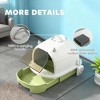 HTUTWOO Portable Cat Litter Box, Enclosed Litter Pan with Drawer, Scoop, Leak-Proof Pedal and Deodorizing Bags for Odor Control, Easy to Clean - 2 of 4