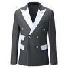 Cloudstyle Mens 2-Piece Dress Suit Blazer Slim Fit Double-Breasted Suit Jacket Sport Coat and Pants Set - 3 of 4